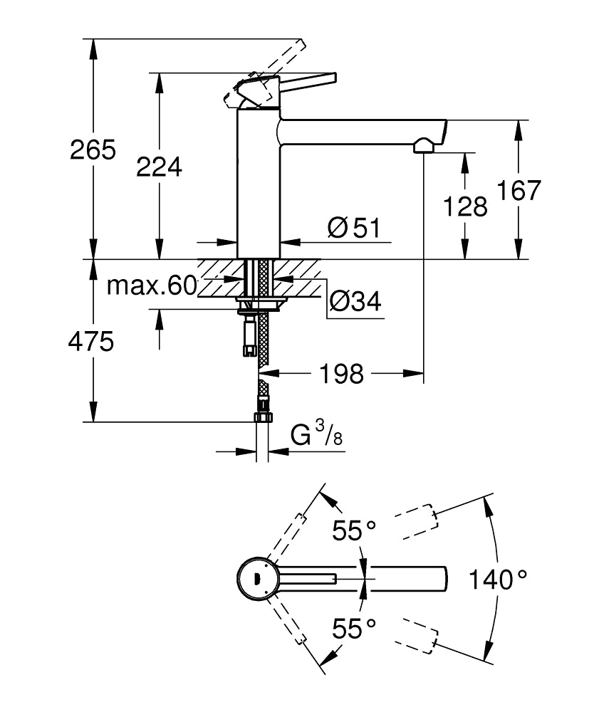 Grohe Concetto Einhand-Spültischbatterie 31128, mittelhoher Auslauf (chrom)