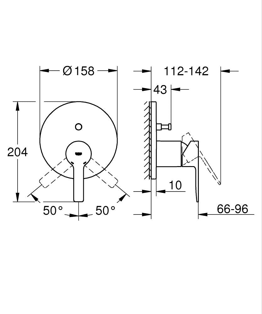 Grohe Lineare Einhand-Wannenbatterie 24064, Fertigmontageset für Rapido SmartBox (supersteel)