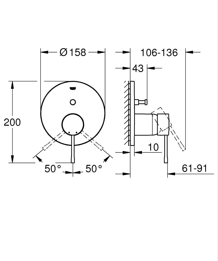 GROHE Essence Reglerset für Einhebel-Armaturen (chrom)