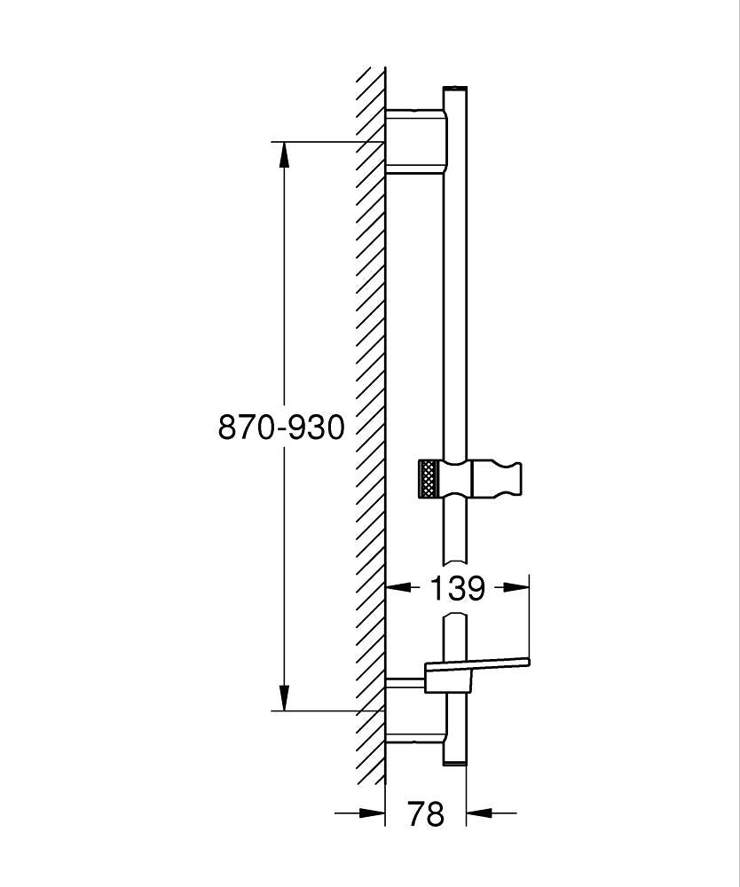 Grohe Rainshower SmartActive Brausestange 26603, 900 mm, mit Ablage (supersteel)