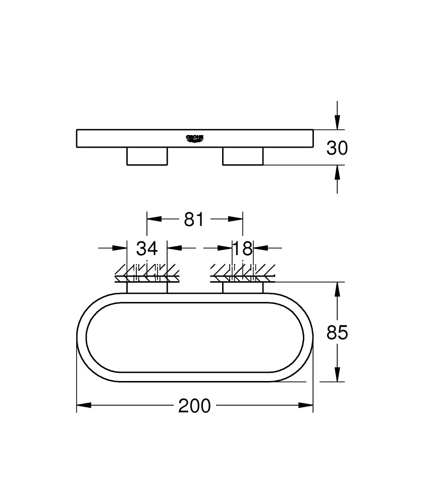 Grohe Selection Handtuchring mit Halter 41035 (cool sunrise)