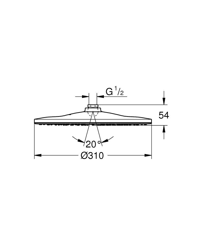 Grohe Rainshower Mono 310 Kopfbrause 26561, 1 Strahlart (chrom)