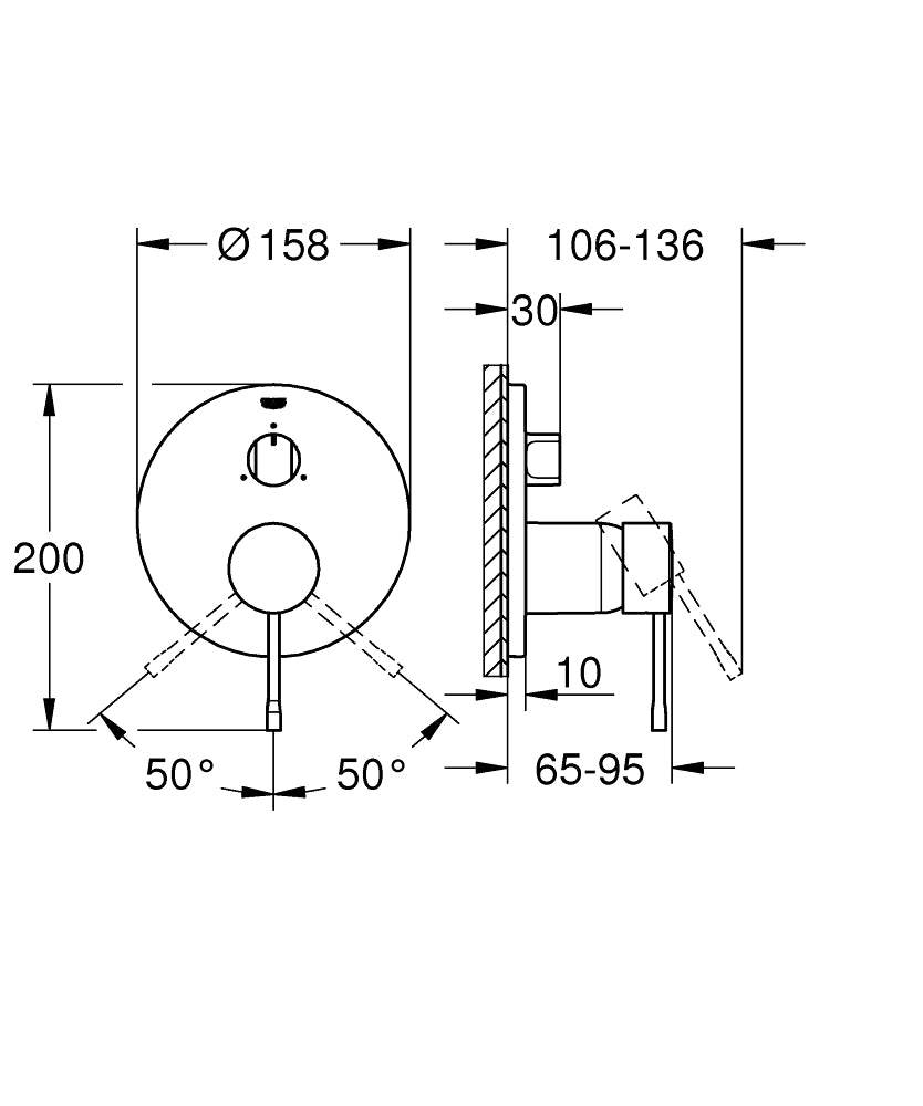 Grohe Essence Einhandbatterie 24169 mit 3-Wege Umstellung, Fertigmontageset für Rapido SmartBox (warm sunset gebürstet)