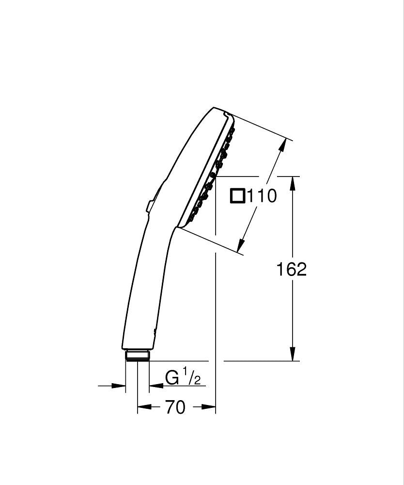 GROHE Tempesta Cube 110 Handbrause 3 Strahlarten 7,4 l/min (chrom)