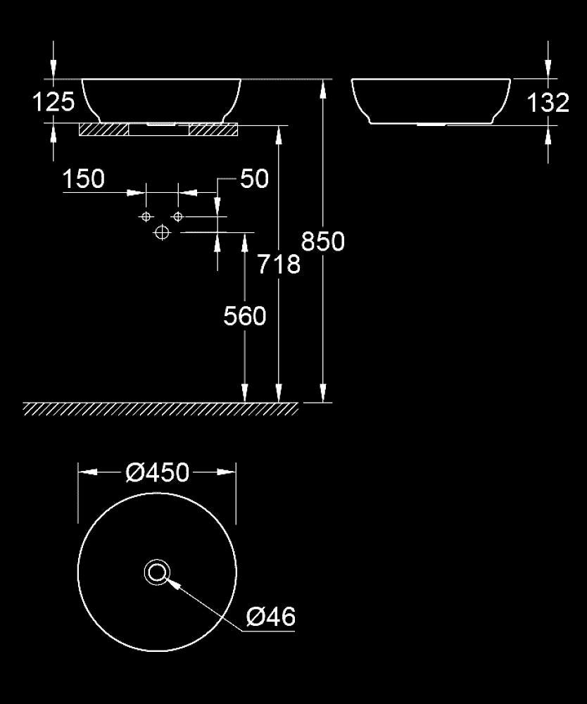 Grohe Essence Aufsatzschale 103560, 45 cm, ohne Hahnloch, ohne Überlauf (alpinweiß)