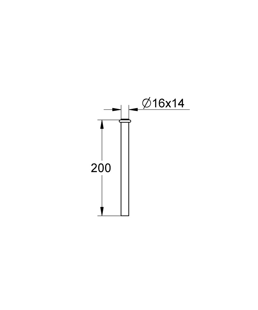 GROHE Spülrohr-Verlängerung 200 mm, Ø 16 mm (chrom)