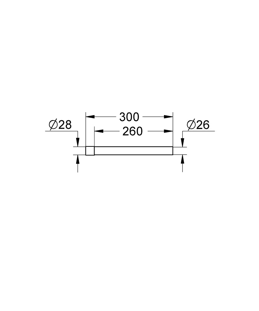 GROHE Spülrohr-Verlängerung 260 mm, Ø 28 x 26 mm (chrom)