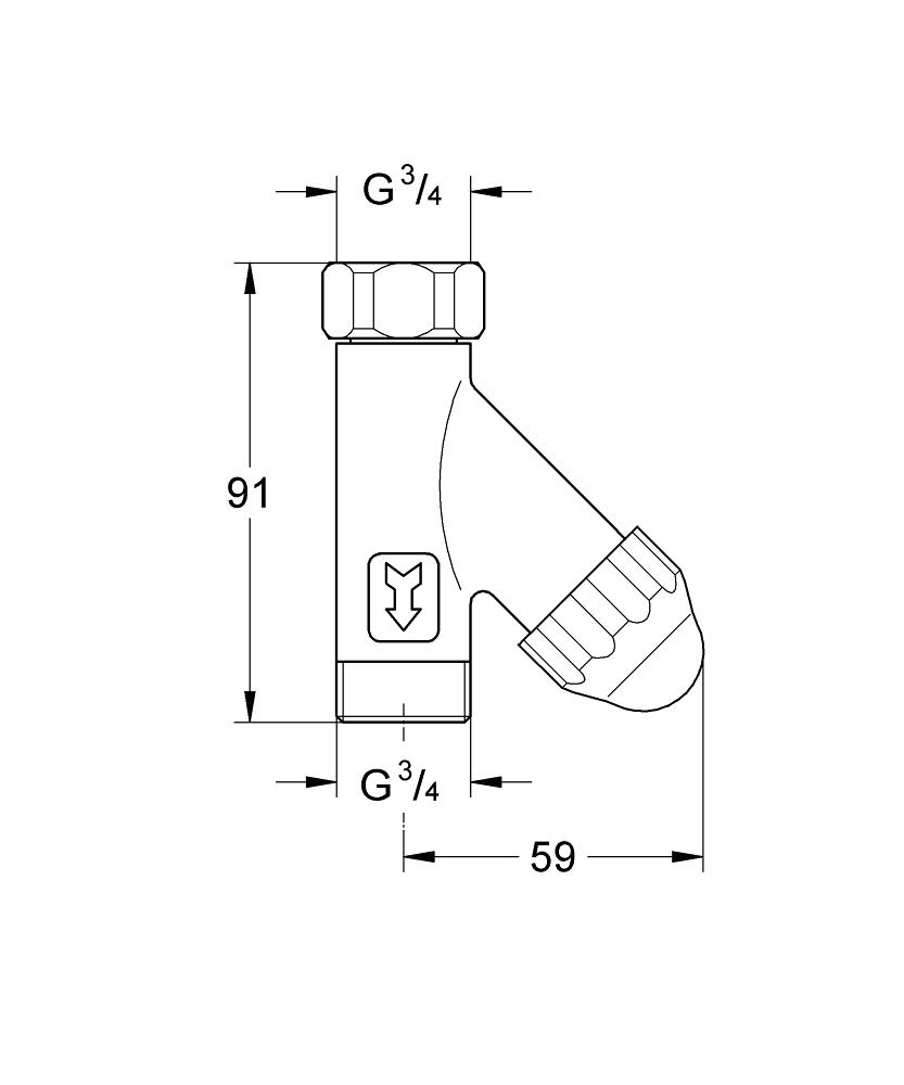 GROHE WAS Schrägfilter 3/4" mit Klarsichtkappe (chrom)