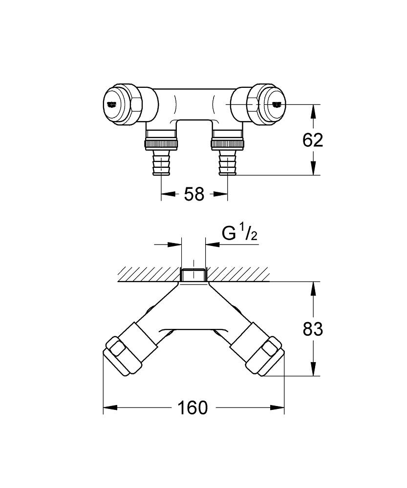 GROHE Original WAS Doppelventil Einfach 41022, 1/2" (chrom)