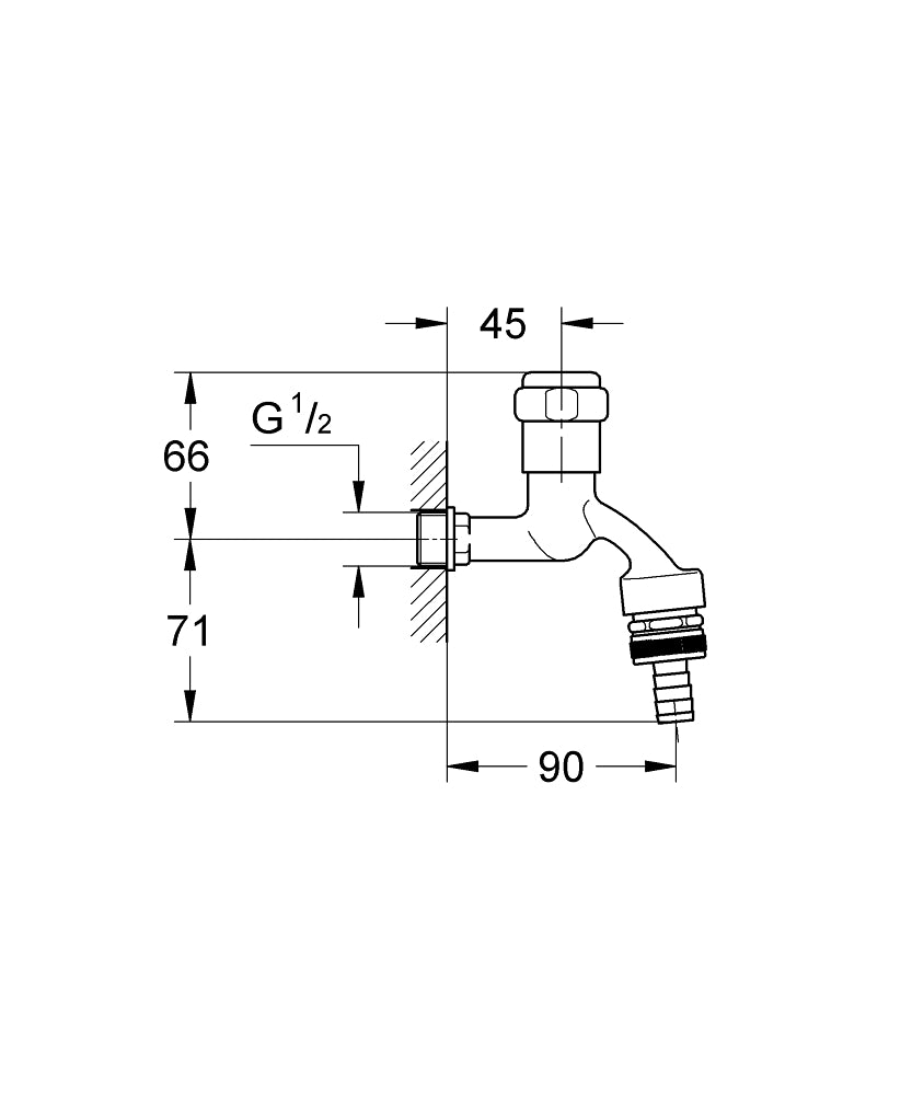 GROHE Armaturenkombination 41154 1/2" mit Rohrbelüfter (chrom)