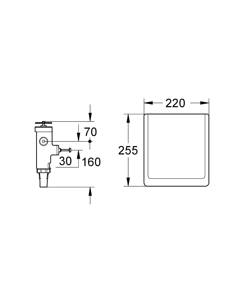 Grohe WC-Druckspüler 42901 3/4", Wandeinbau, Austauscharmatur (mattchrom)
