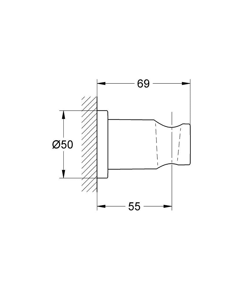 GROHE Rainshower Wandbrausehalter 27074, runde Rosette (hard graphite gebürstet)