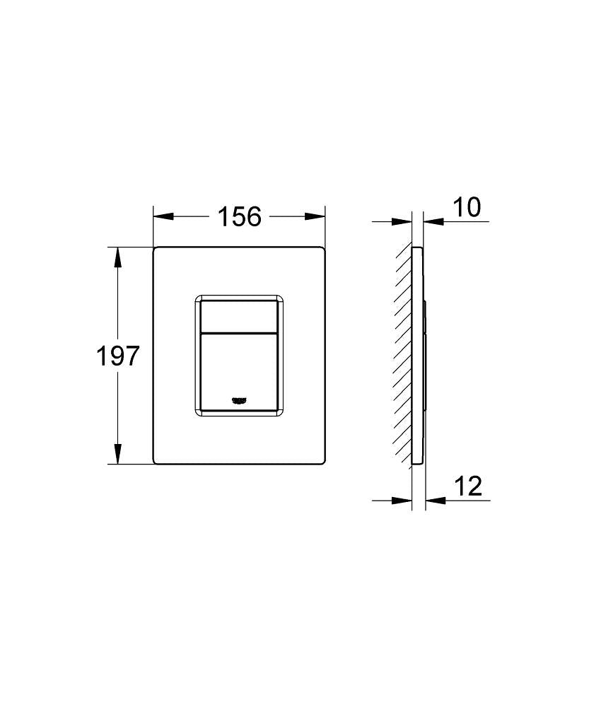 Grohe Skate Cosmopolitan Betätigungsplatte 38732 für 2-Mengen- und Start & Stopp-Spülung (hard graphite gebürstet)