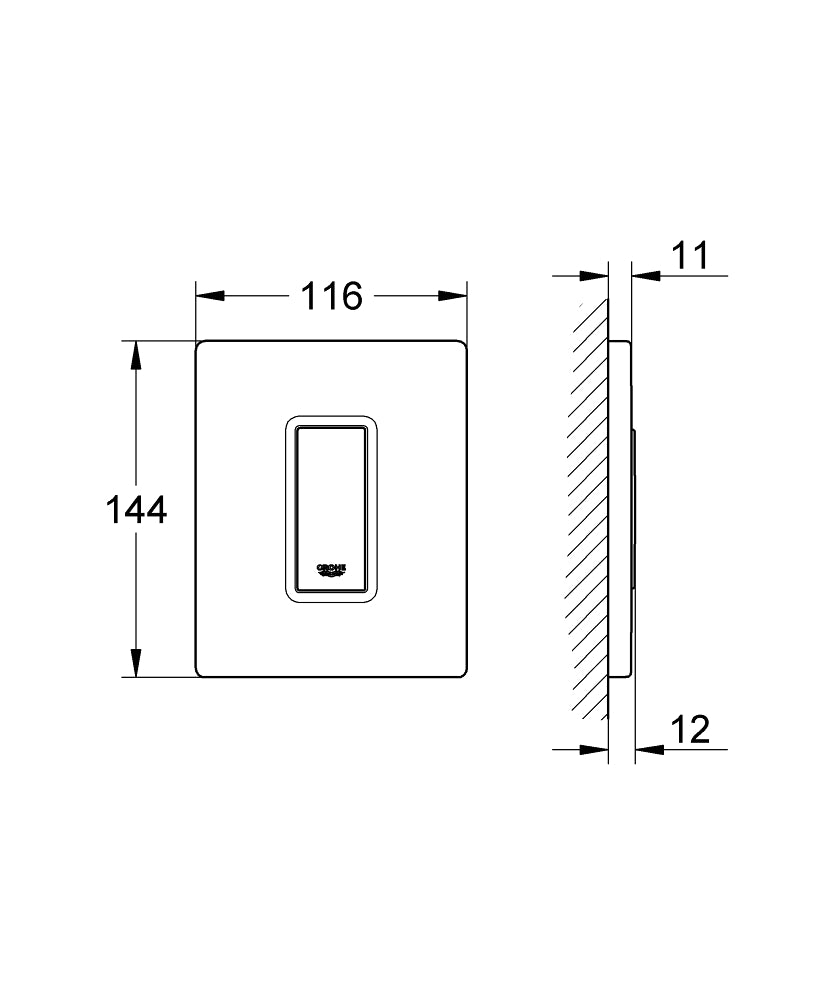 Grohe Skate Cosmopolitan Urinal-Betätigungsplatte 38784 für Rapido U und UMB (mattchrom)