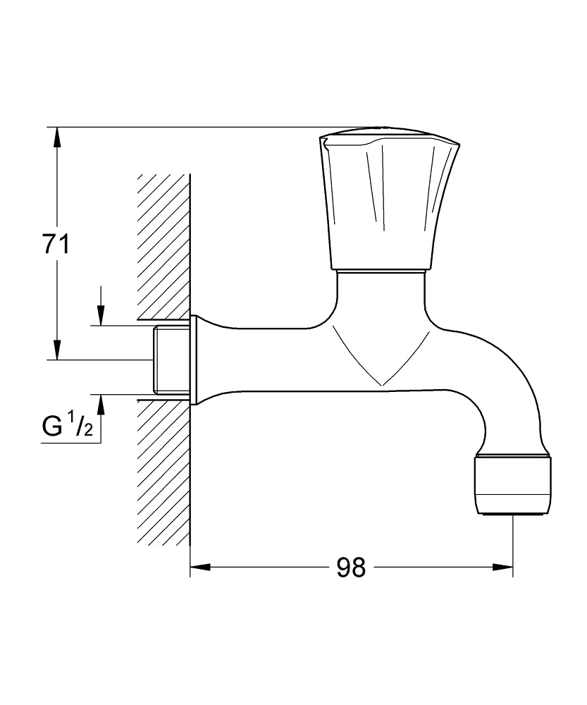 GROHE Costa Auslaufventil 1/2" Wandmontage (chrom)