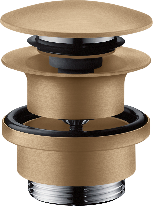 Hansgrohe Push-Open Ablaufventil DN32 für Becken mit Überlauf (Brushed Bronze)