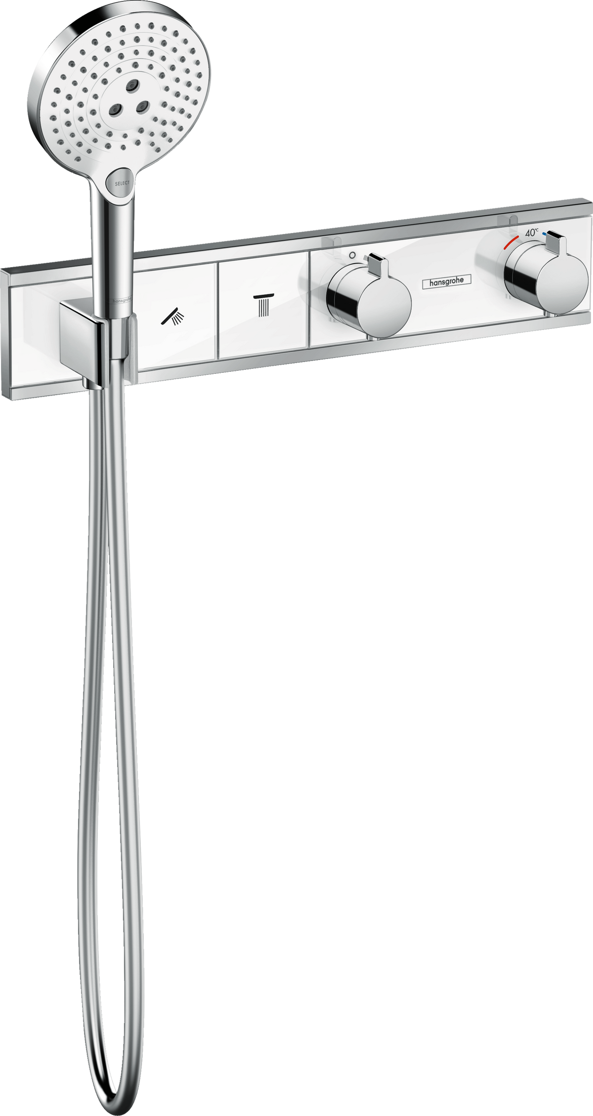 Hansgrohe RainSelect Thermostat Unterputz für 2 Verbraucher, Fertigset (weiß/chrom)
