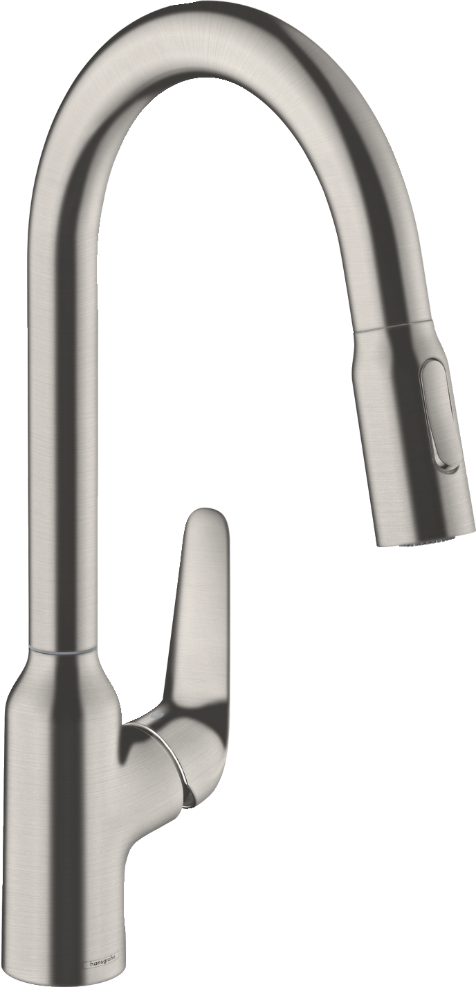 Hansgrohe Focus M42 Spültischmischer 220 mit Ausziehbrause 2jet (Edelstahl Optik)