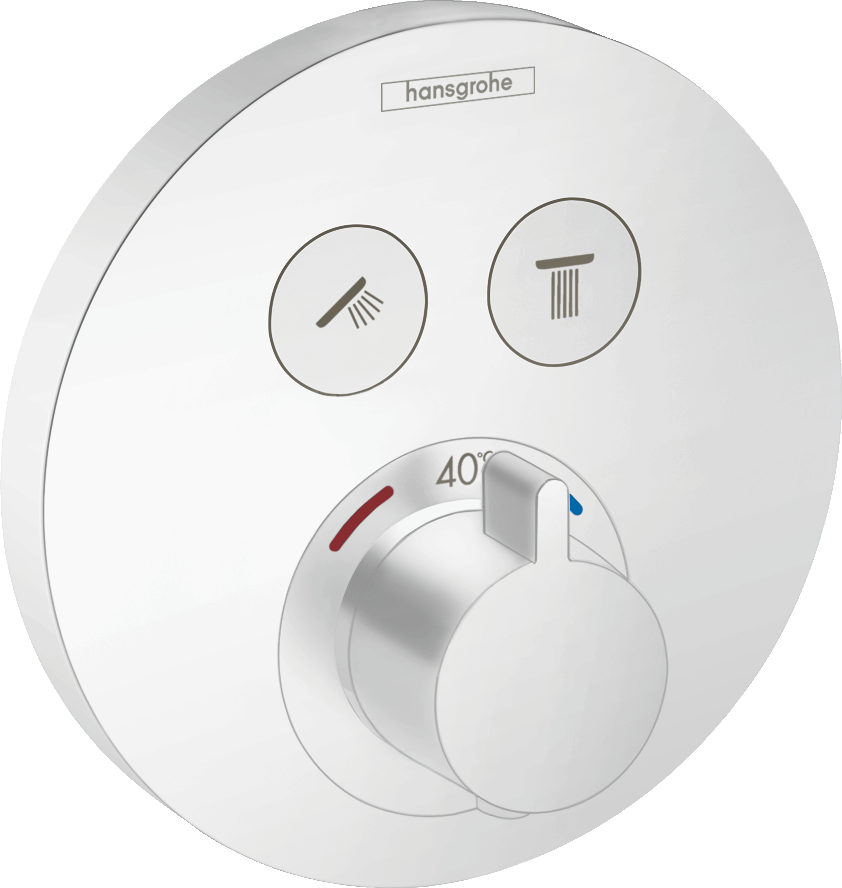 Hansgrohe ShowerSelect S Thermostat Unterputz, Fertigset für 2 Verbraucher (mattweiß)