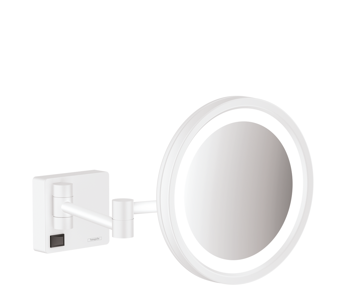 Hansgrohe AddStoris Rasierspiegel mit LED-Licht, 3-fach Vergrößerung (mattweiß)