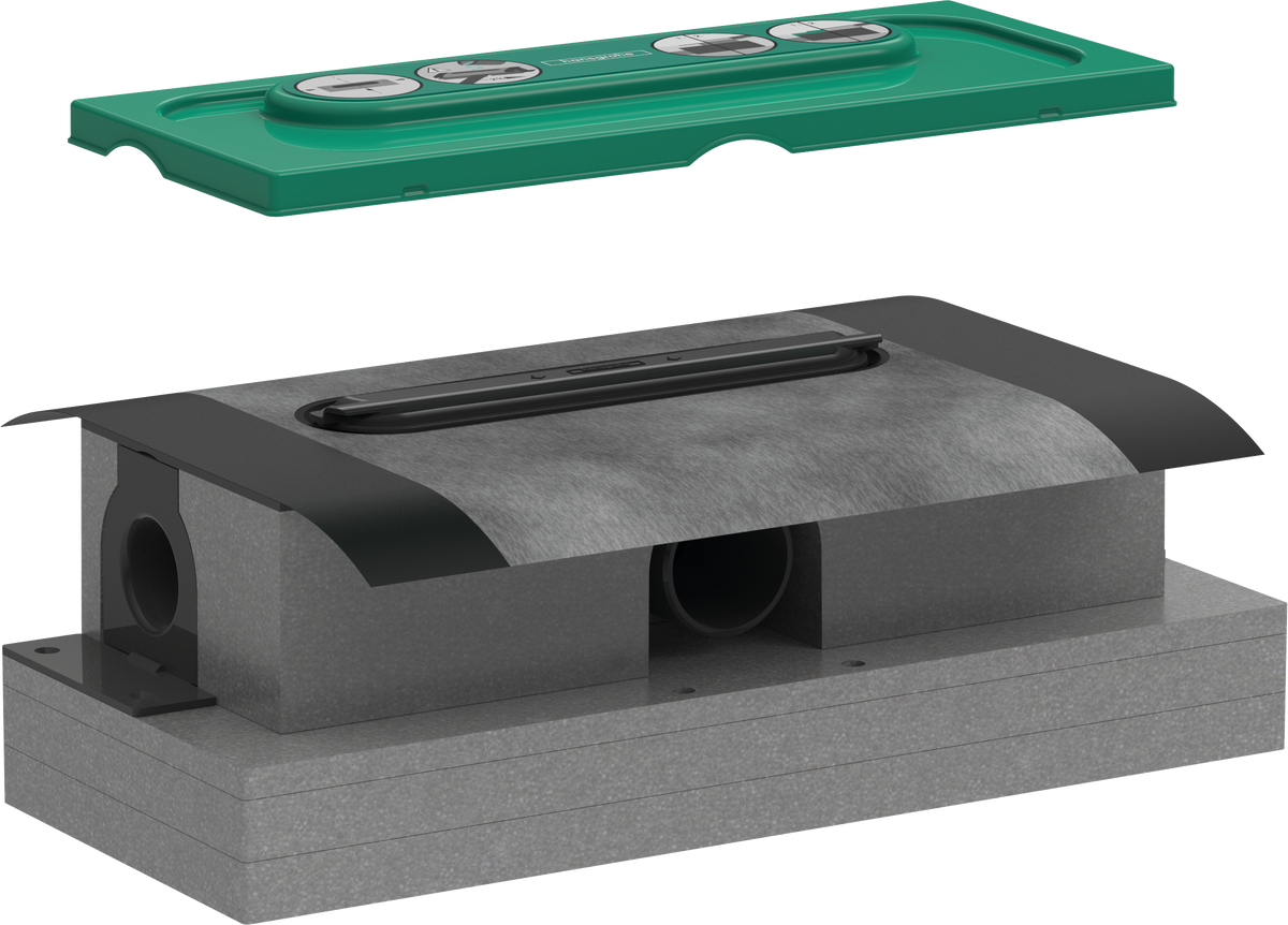 Hansgrohe uBox universal Grundkörper für Duschrinnen, Standardinstallation