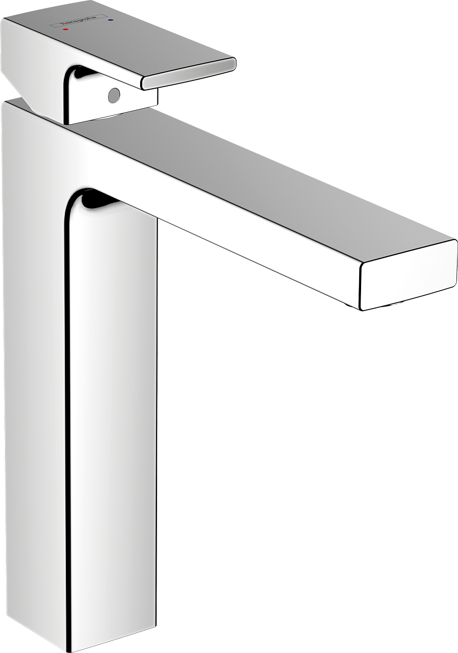 Hansgrohe Vernis Shape Waschtischmischer 190 mit isolierter Wasserführung und Zugstangen-Ablaufgarnitur aus Metall (chrom)