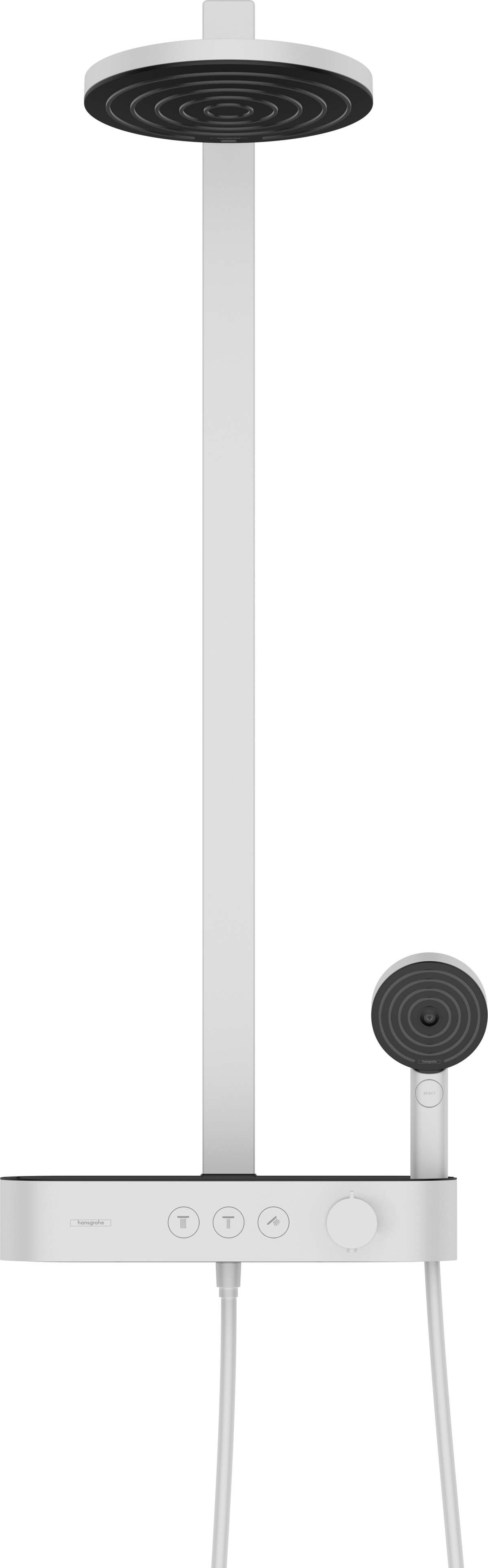 Hansgrohe Pulsify S Showerpipe 260 2jet mit Brausethermostat ShowerTablet Select 400 (mattweiß)