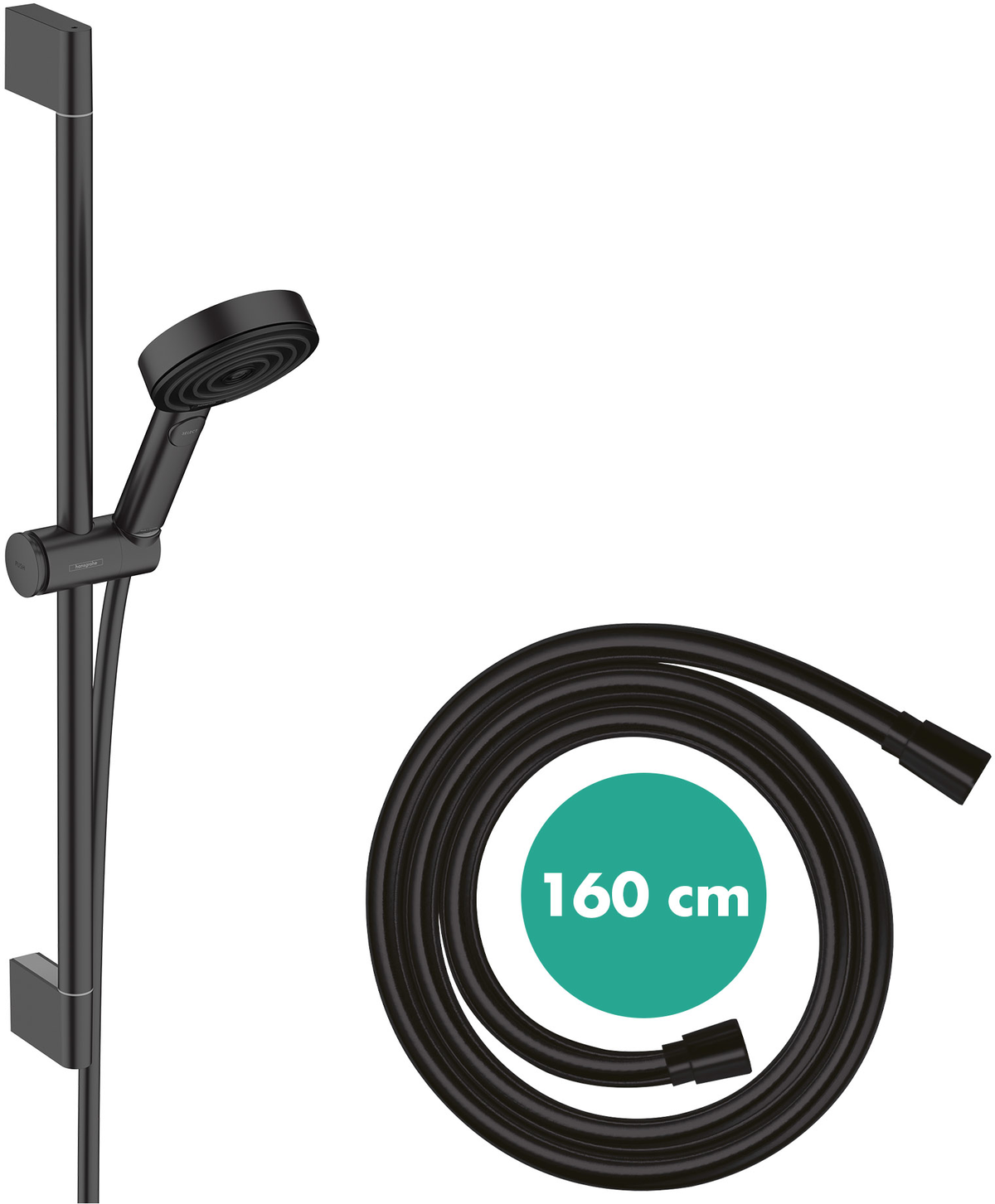 Hansgrohe Pulsify Select S Brauseset 105 3jet Relaxation mit Brausestange 65 cm (mattschwarz)