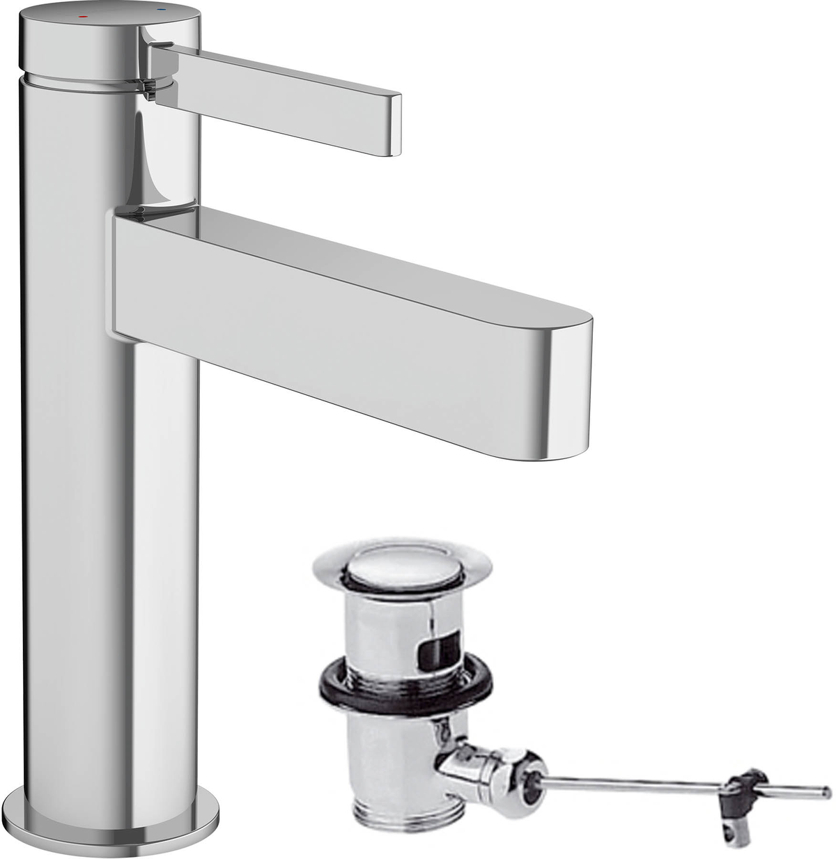 Hansgrohe Finoris Waschtischmischer 110 mit Zugstangen-Ablaufgarnitur (chrom)