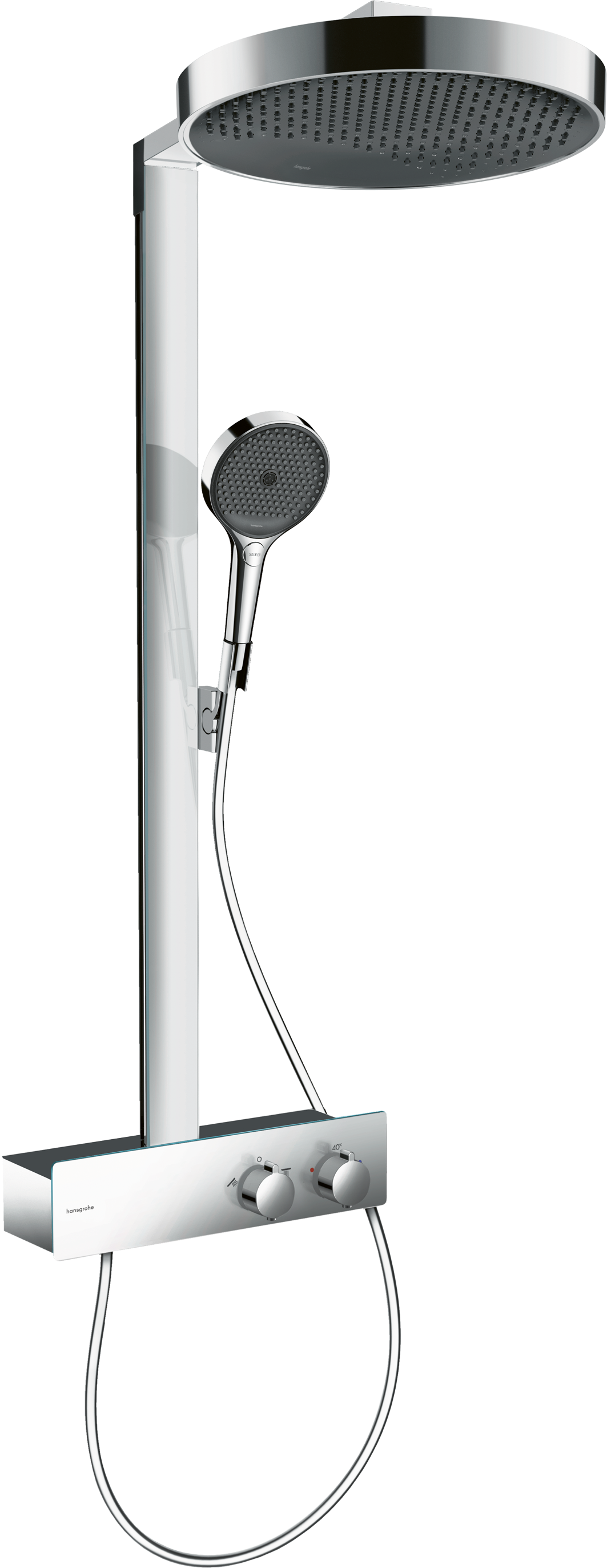 Hansgrohe Rainfinity Showerpipe 360 1jet mit Brausethermostat ShowerTablet 350 (chrom)
