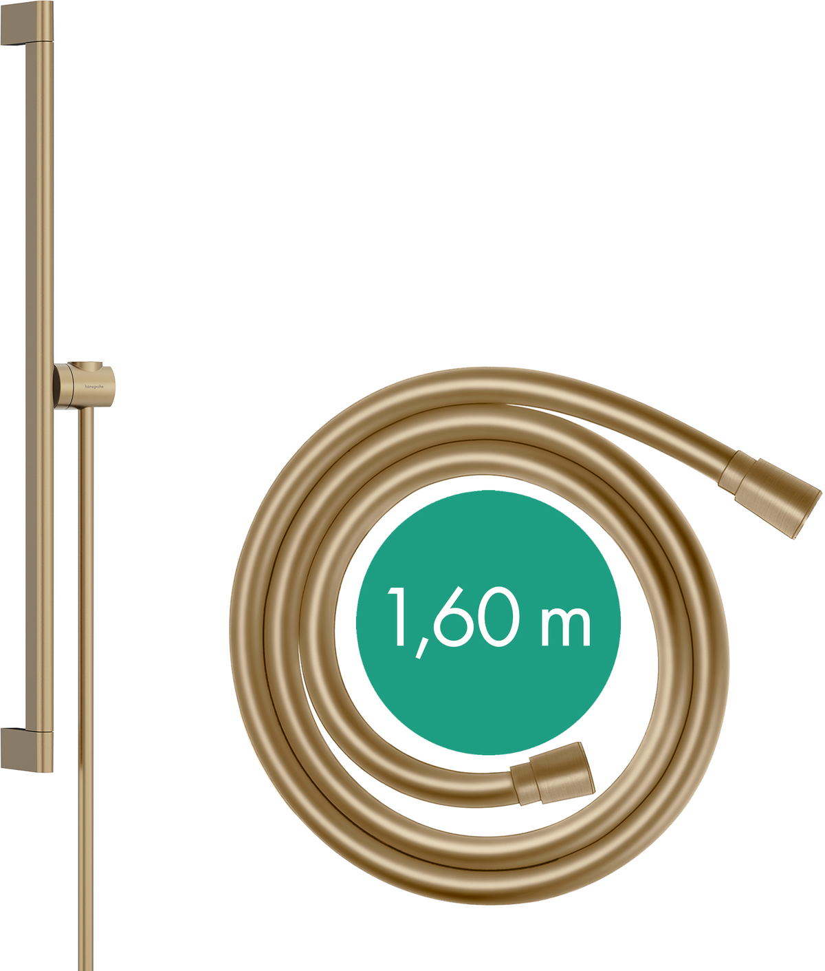 Hansgrohe Unica S Puro Brausestange 650 mm mit Easy Slider und Brauseschlauch (brushed bronze)