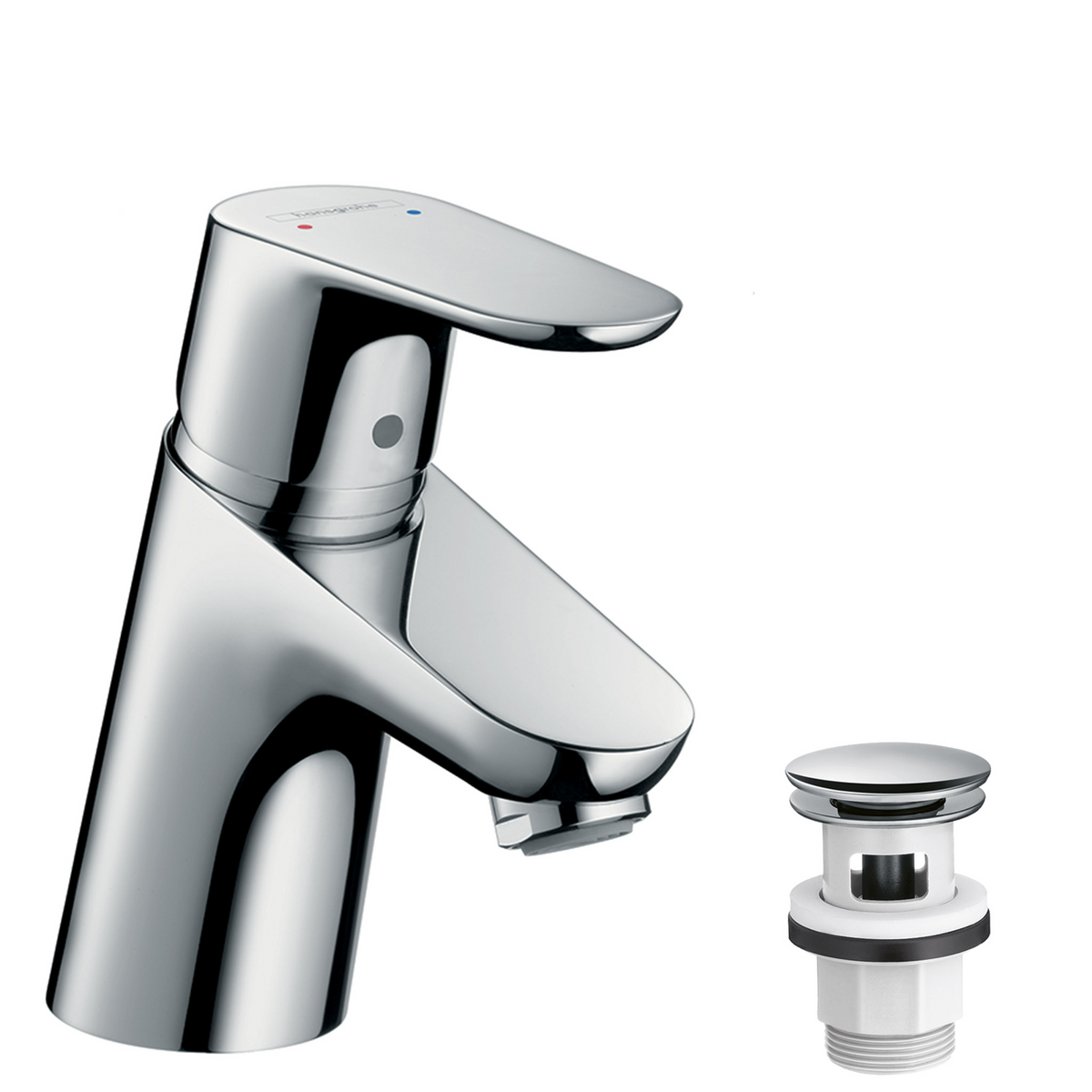 Hansgrohe Focus Waschtischmischer 70 mit Push-Open Ablaufgarnitur (chrom)