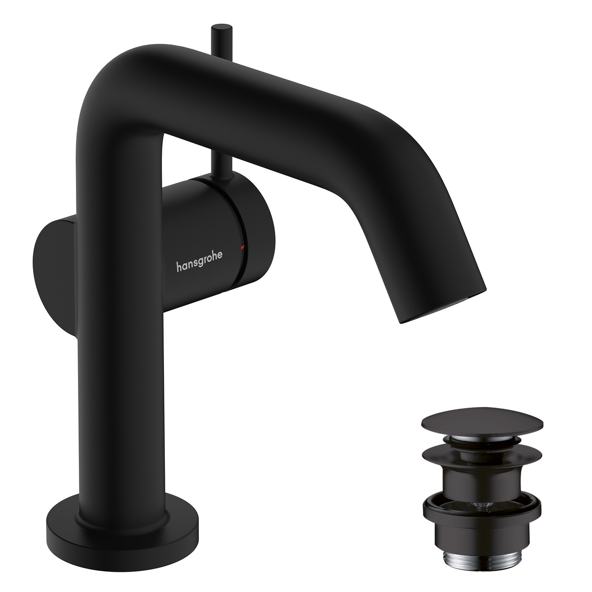 Hansgrohe Tecturis S Waschtischmischer 110 Fine CoolStart mit Push-Open Ablaufgarnitur (mattschwarz)