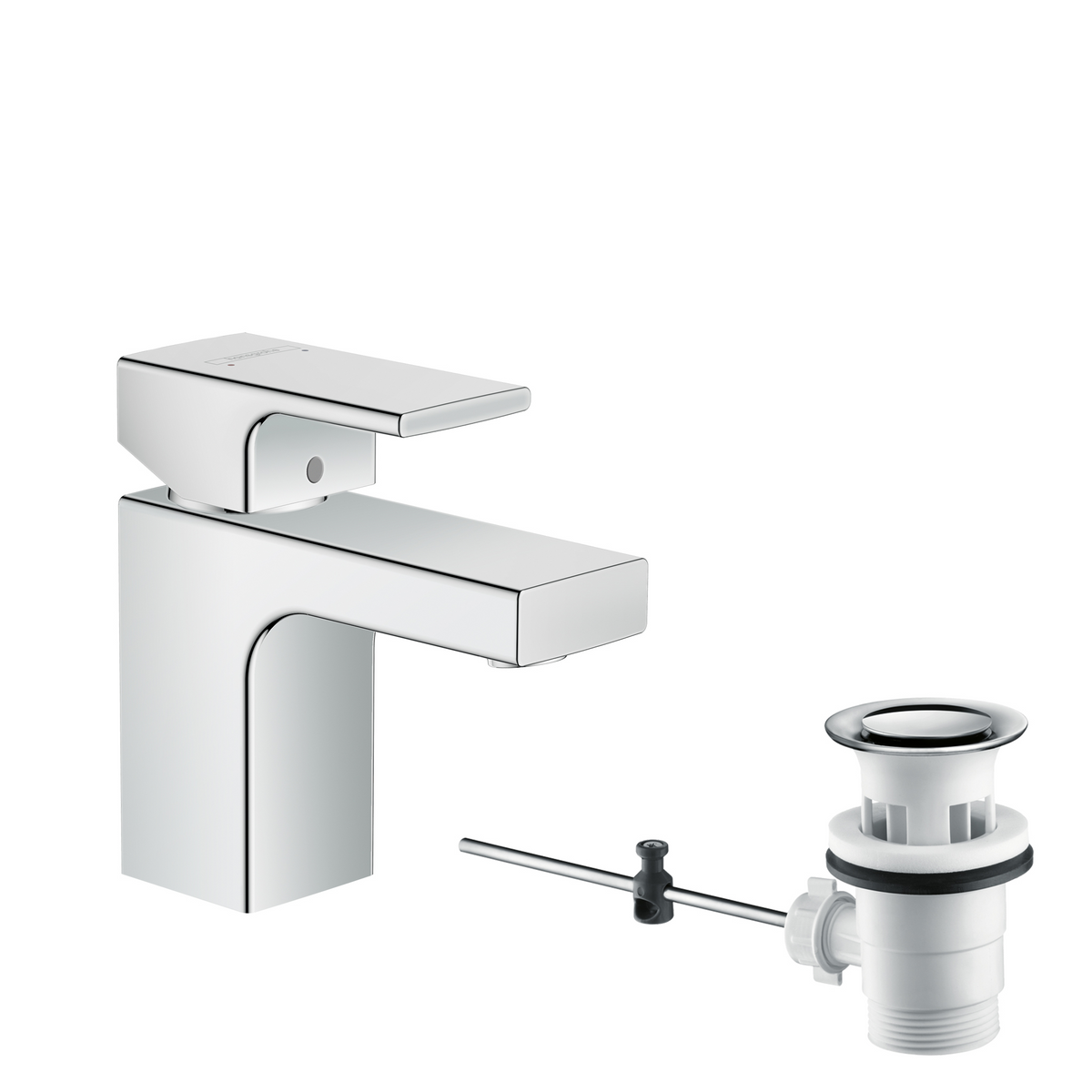 hansgrohe Vernis Shape Waschtischmischer 70 mit Zugstangen-Ablaufgarnitur (chrom)