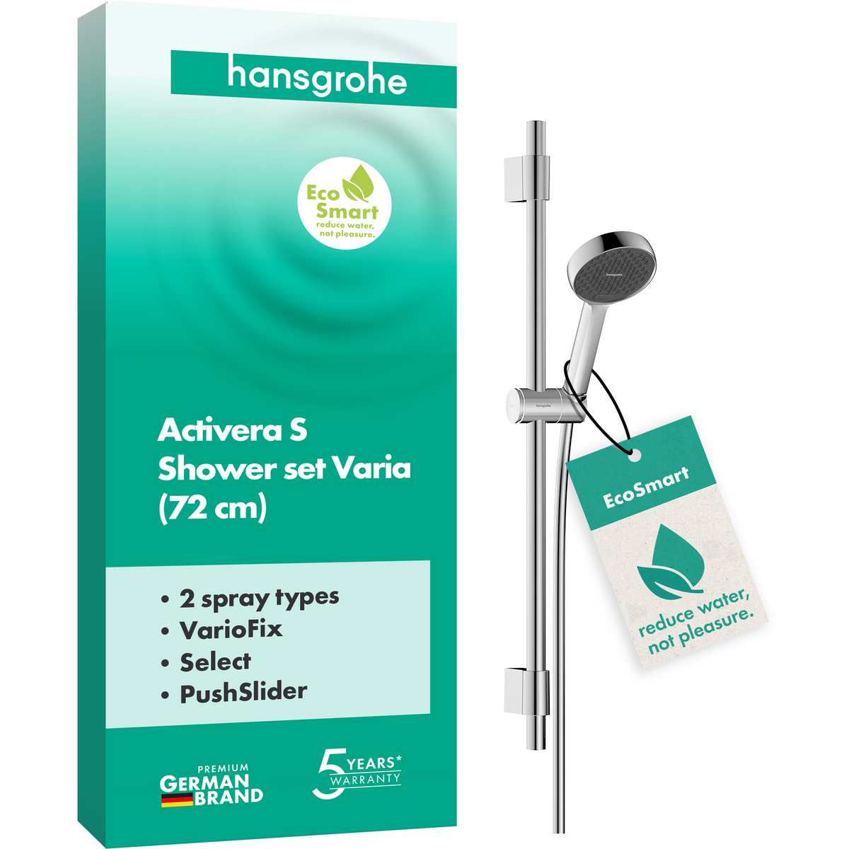 hansgrohe Activera Select S 95 2jet EcoSmart Brauseset, 7,2 l/min, Brausestange 714 mm (chrom)