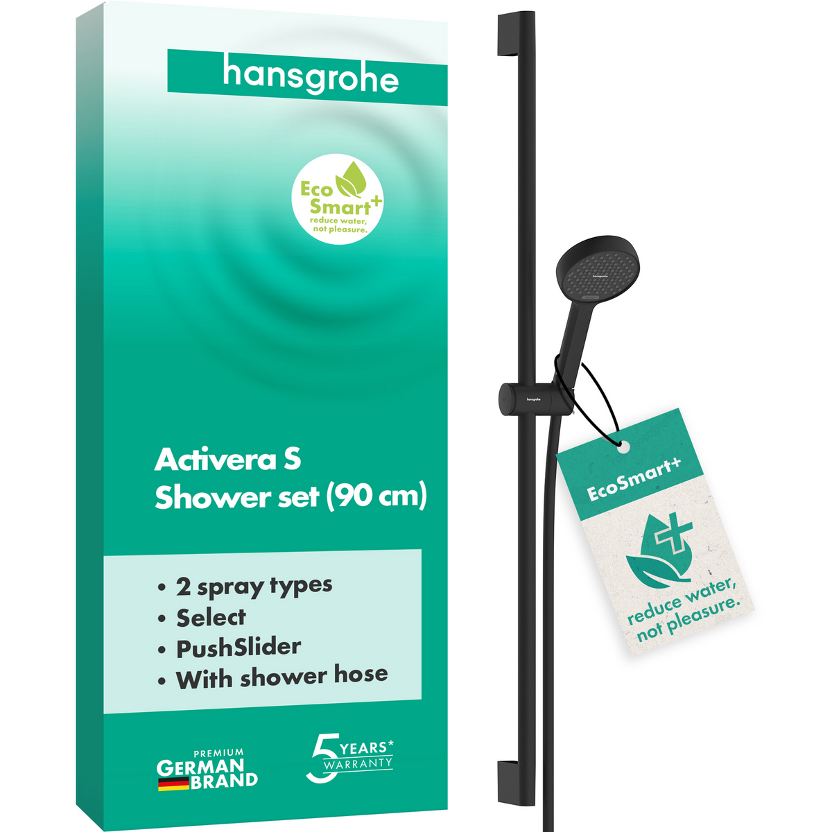 Hansgrohe Activera Select S 95 2jet EcoSmart+ Brauseset, Brausestange 959 mm (mattschwarz)