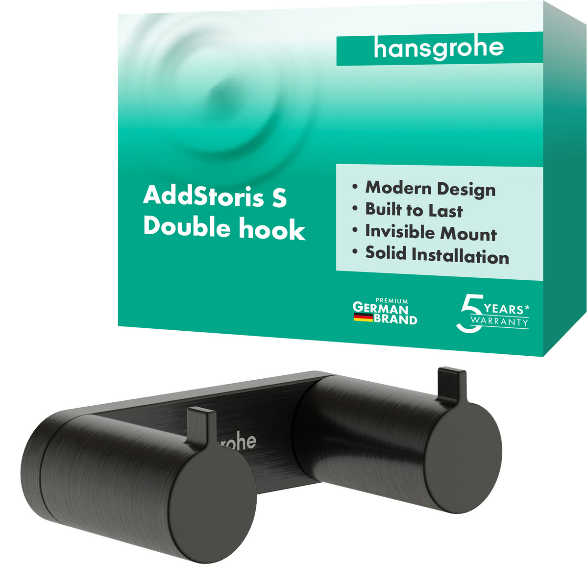 hansgrohe AddStoris S Doppelhaken (Brushed Black Chrome)