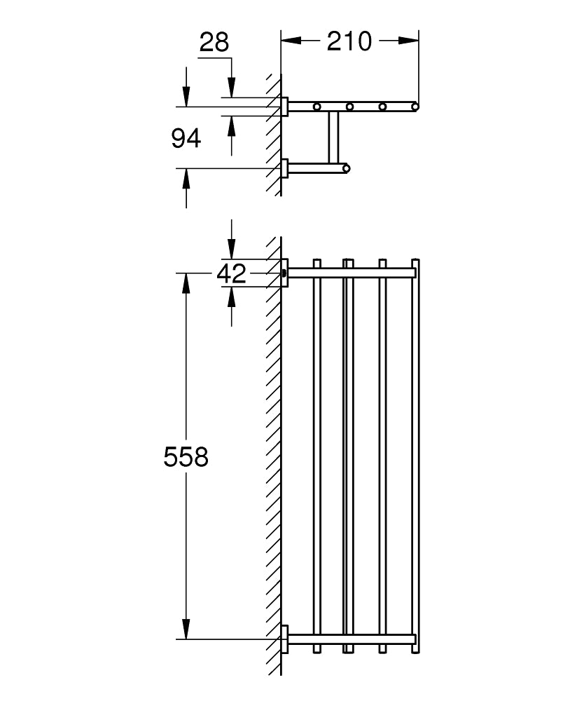 Grohe Essentials Cube Multi-Badetuchhalter 40512, 600 mm (chrom)