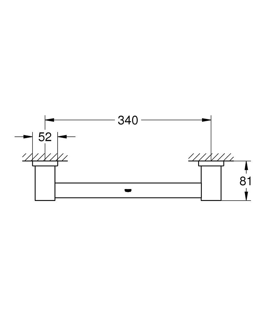 Grohe Essentials Cube Wannengriff 40514, 340 mm (hard graphite gebürstet)