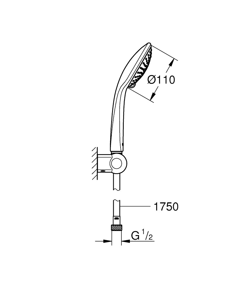 Grohe Euphoria 110 Champagne Wandhalterset, 3 Strahlarten (chrom)