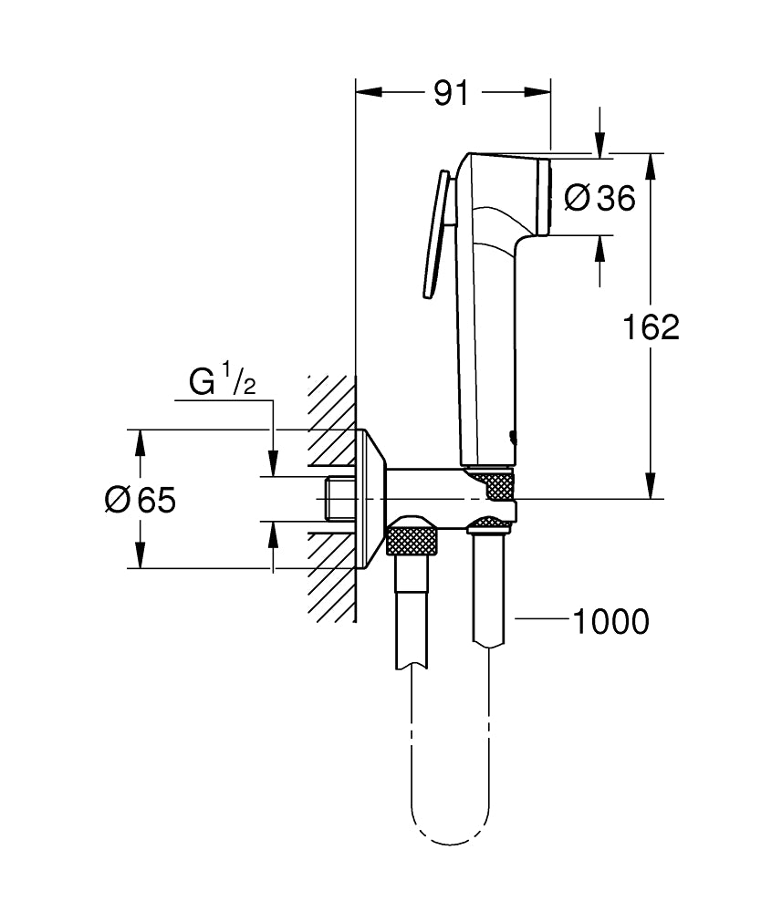 Grohe Tempesta-F Trigger Spray 30 Wandhalterset 26358 mit selbstschließendem Absperrventil, 1 Strahlart (chrom)