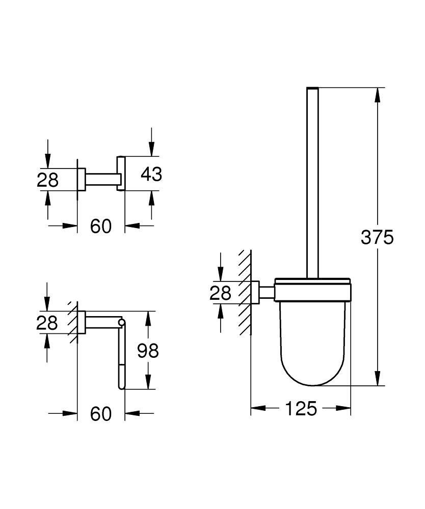 Grohe Essentials Cube WC-Set 3 in 1 40757 (chrom)