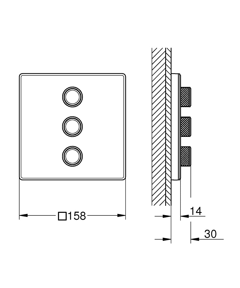 Grohe Grohtherm SmartControl 3-fach Unterputzventil 29158, Fertigmontageset für Rapido SmartBox, eckig (moon white)