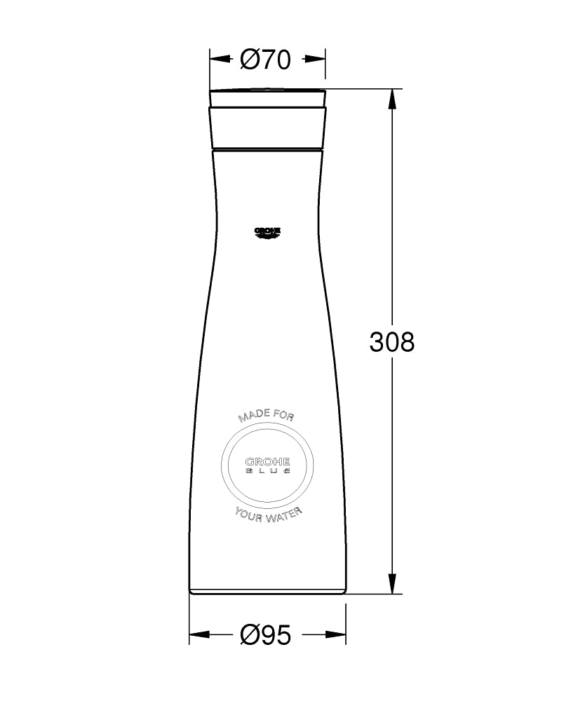 GROHE Blue Glaskaraffe 40405 mit Deckelset, 1 Liter