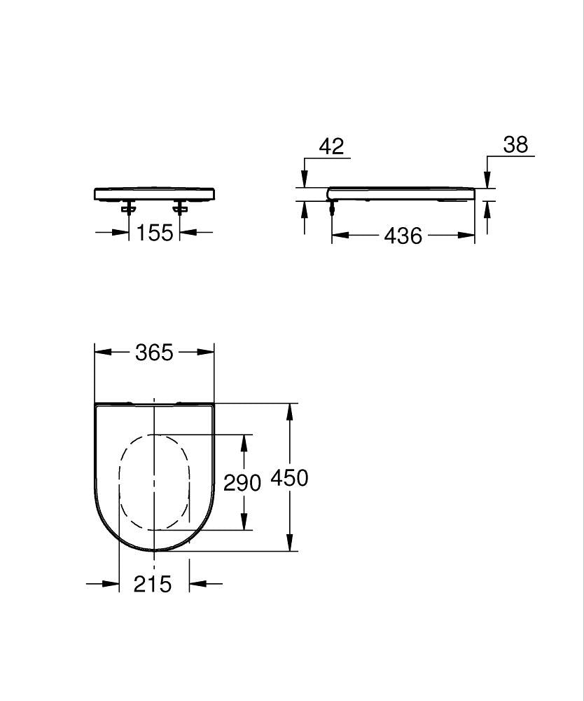GROHE Euro Keramik WC-Sitz 102501 mit Soft Close und Deckel (alpinweiß)