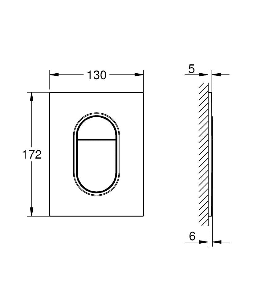 Grohe Arena Cosmopolitan S Betätigungsplatte 37624 für 2-Mengen- und Start & Stopp-Spülung (hard graphite gebürstet)