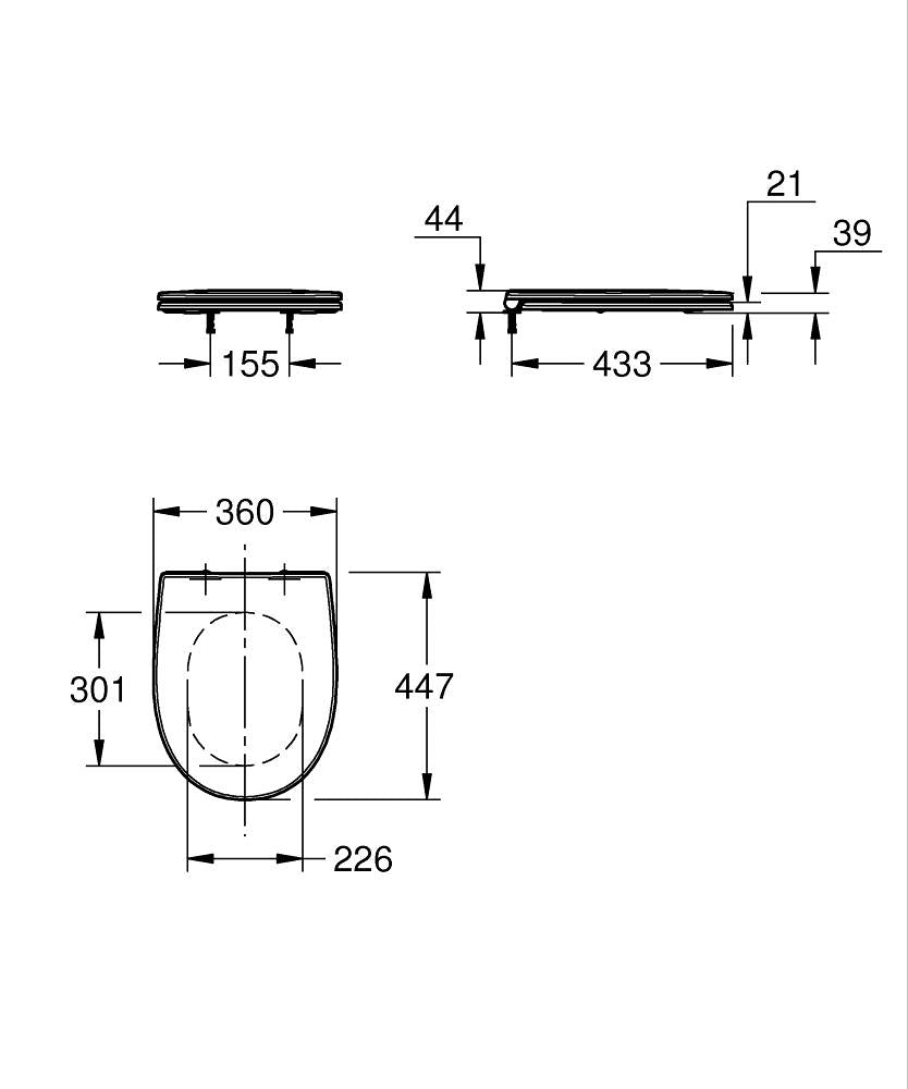 GROHE Bau Keramik WC-Sitz slim 112947 mit Deckel (alpinweiß)