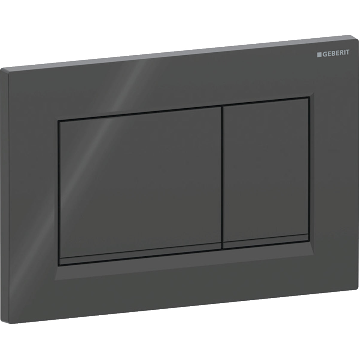 Geberit Sigma20 Betätigungsplatte, eckig, 2-Mengen-Spülung (schwarz glänzend/schwarz matt)