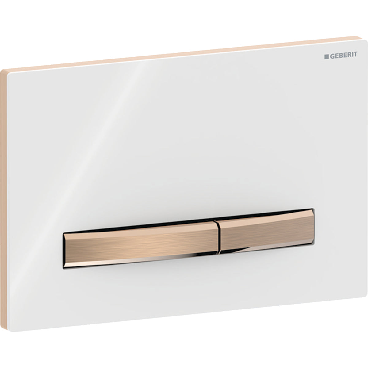 Geberit Sigma50 Betätigungsplatte, eckig, 2-Mengen-Spülung (rotgold gebürstet/weiß glänzend)