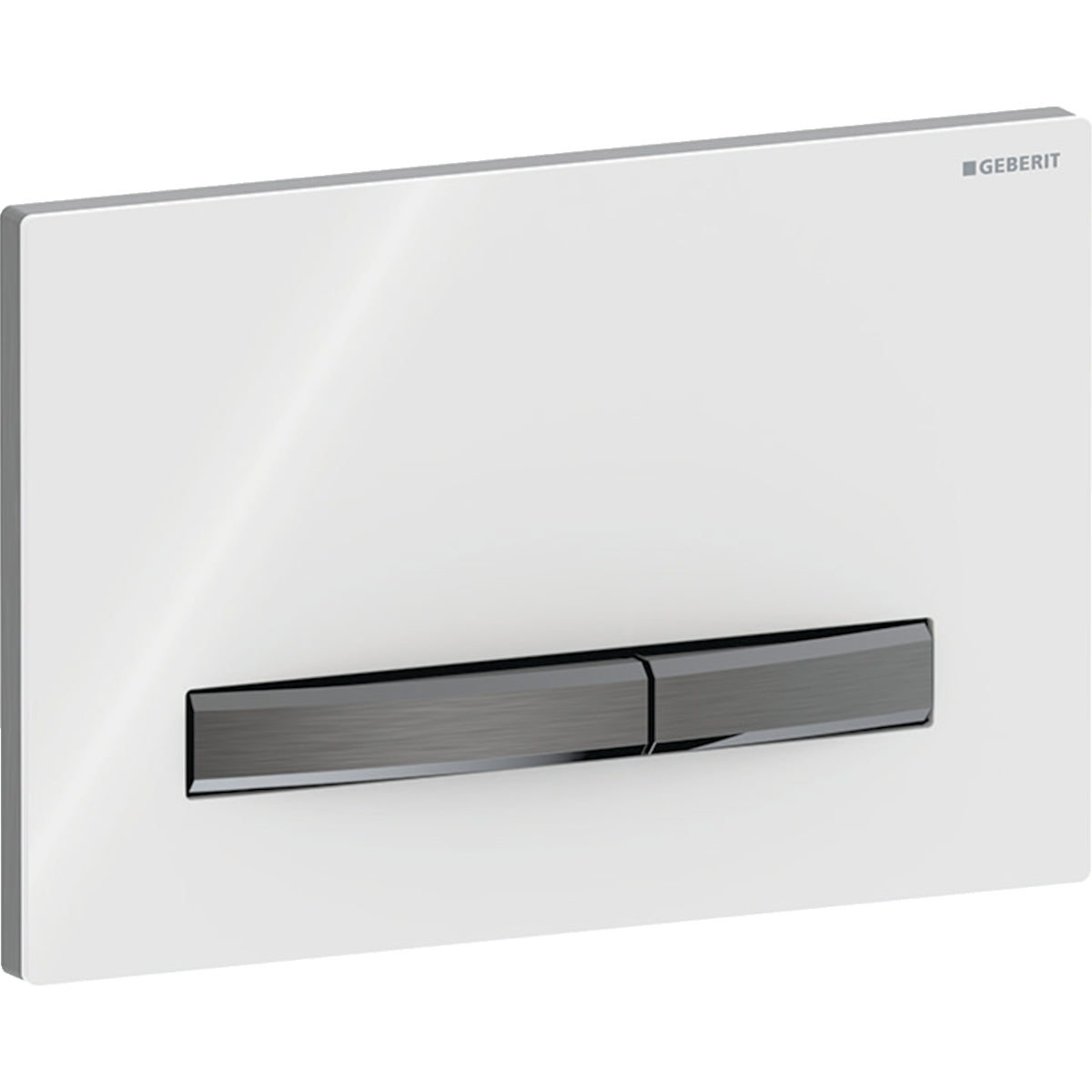 Geberit Sigma50 Betätigungsplatte, eckig, 2-Mengen-Spülung (schwarzchrom gebürstet/weiß glänzend)